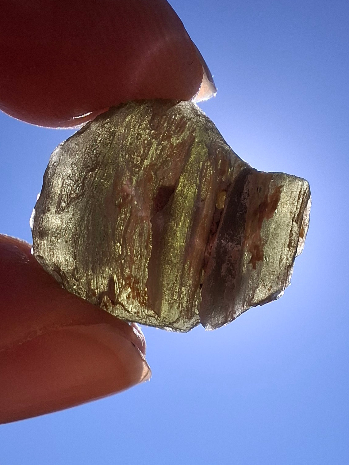 Moldavite Piece, SNOWFLAKE, FROSTED, BARTOCHOV, 3.00g, Tektite (Ref: 1370)
