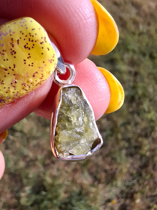 Green Tourmaline Pendant, 925 Silver, Crystal (Ref: GT5)
