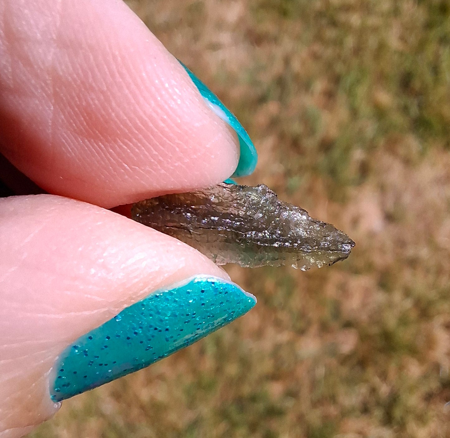 Moldavite small Piece, 0.34g, Tektite (Ref: 1421)