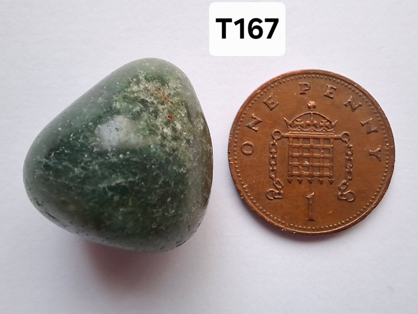 Green Moss Agate, Tumble Stone, Crystal (Ref: T167)