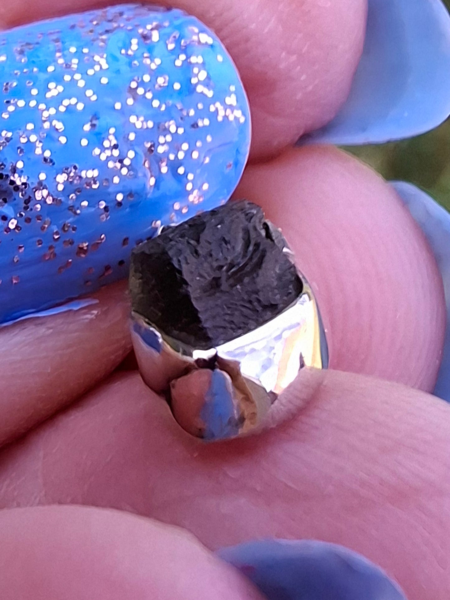 Moldavite Pendant, 925 Silver, Tektite (Ref: P36)