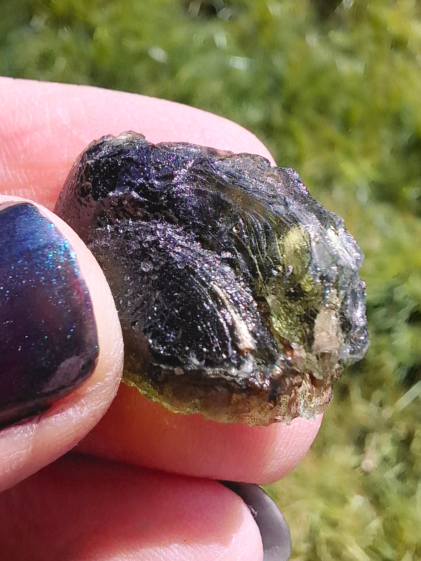 Moldavite Piece, NESMEN, 5.46g, Tektite (Ref: 1373)
