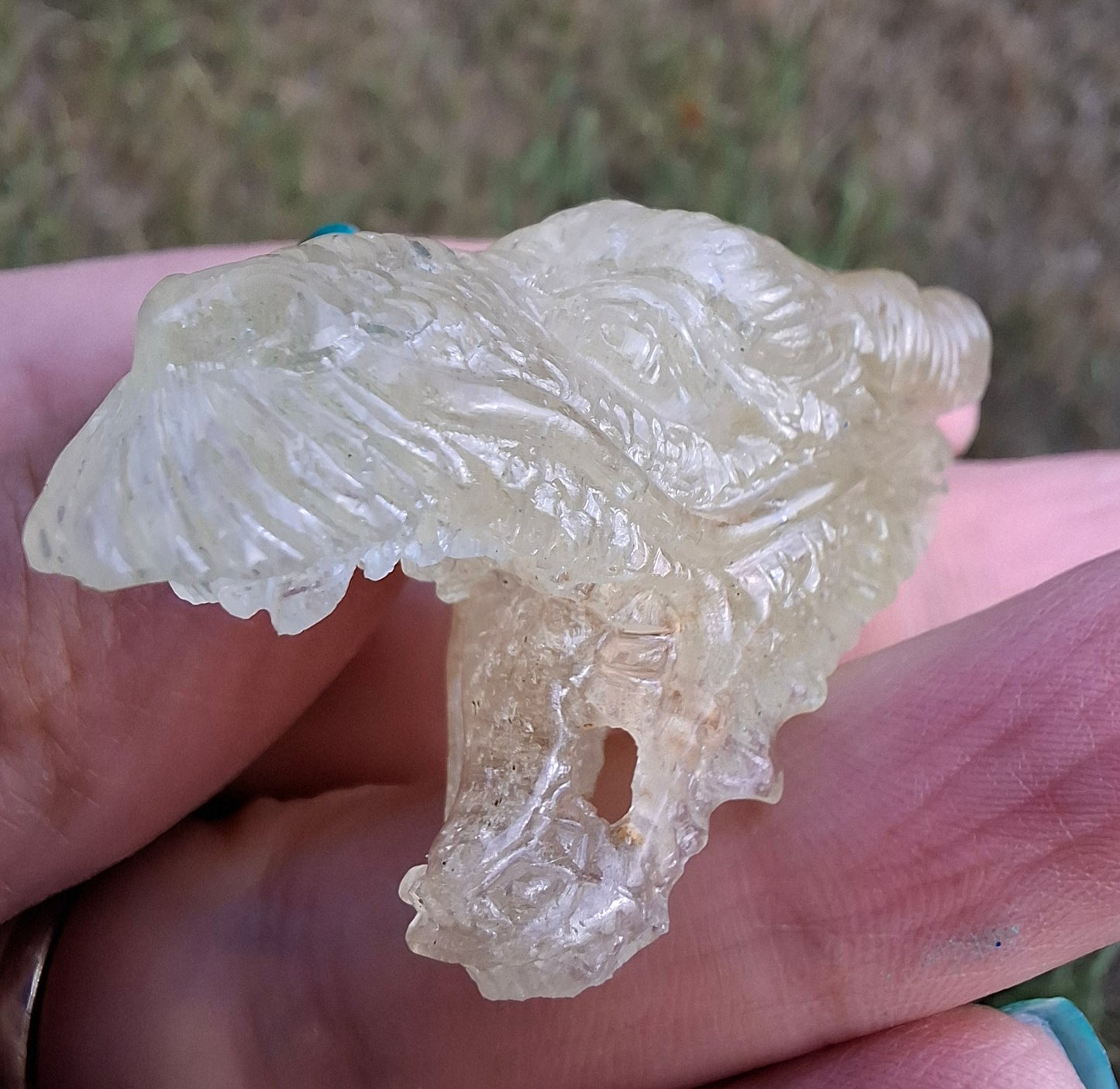 Libyan Desert Glass DRAGON HEAD carving, 22.42g, Tektite (Ref: Dragon 2)
