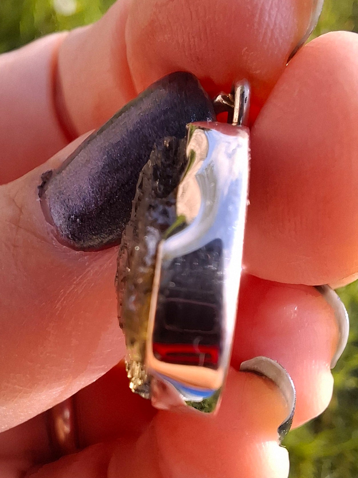 Moldavite Pendant, 925 Silver, Tektite (Ref: P15)