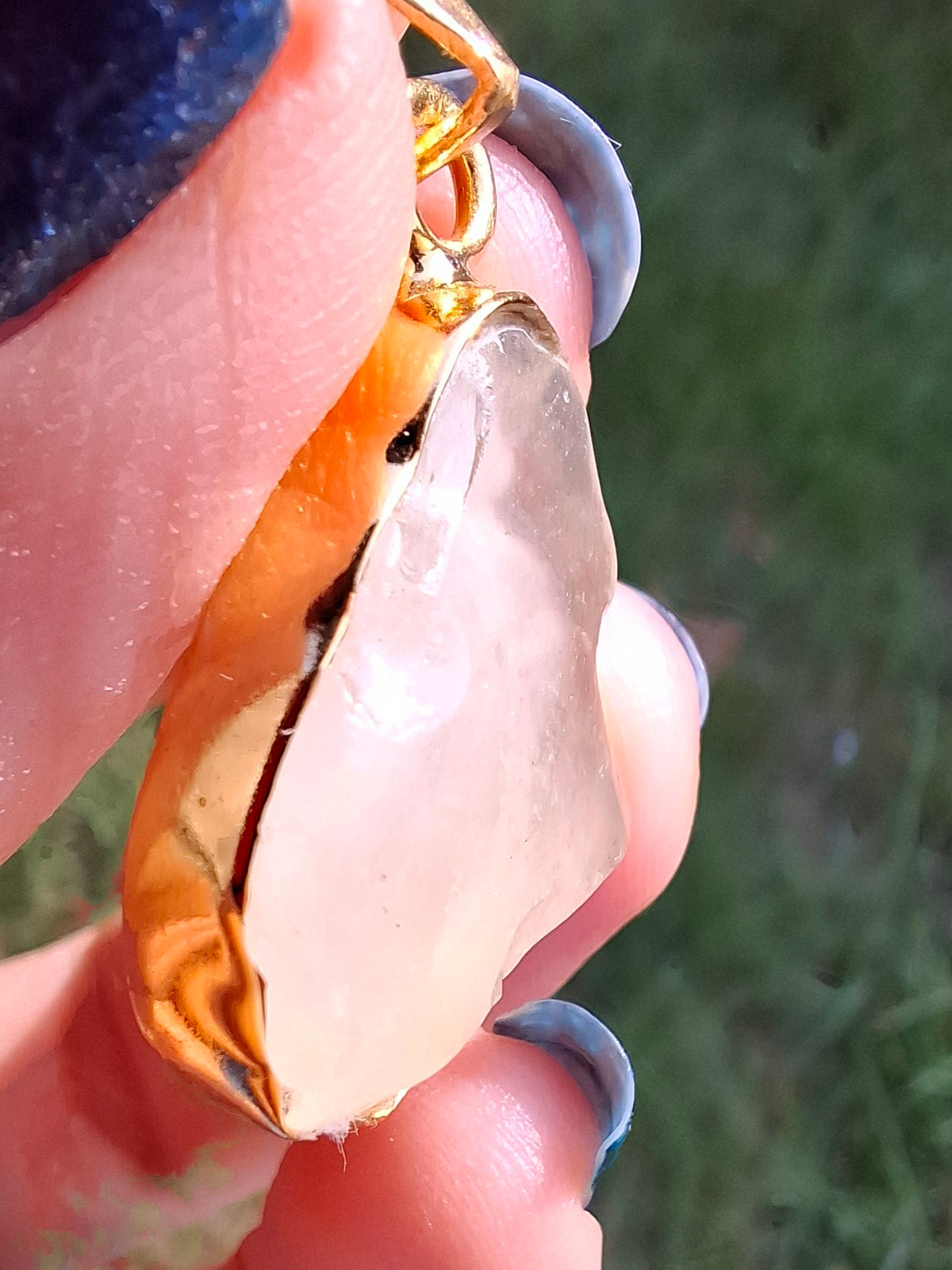 Libyan Desert Glass Pendant, 14K GOLD Plated, Tektite (Ref: LP121)