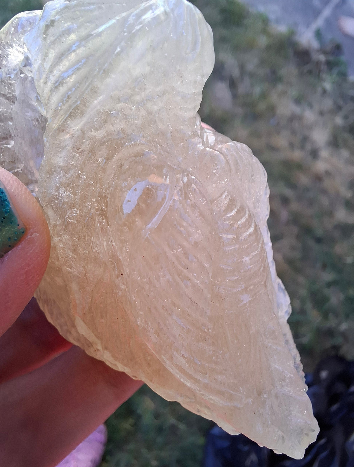 Libyan Desert Glass DRAGON HEAD Carving, 75.84g, Tektite (Ref: Dragon1)