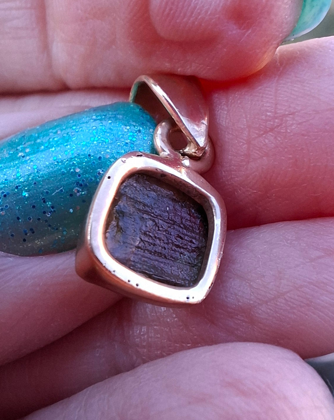 Moldavite Pendant, 14K GOLD Plated, Tektite (Ref: P453)