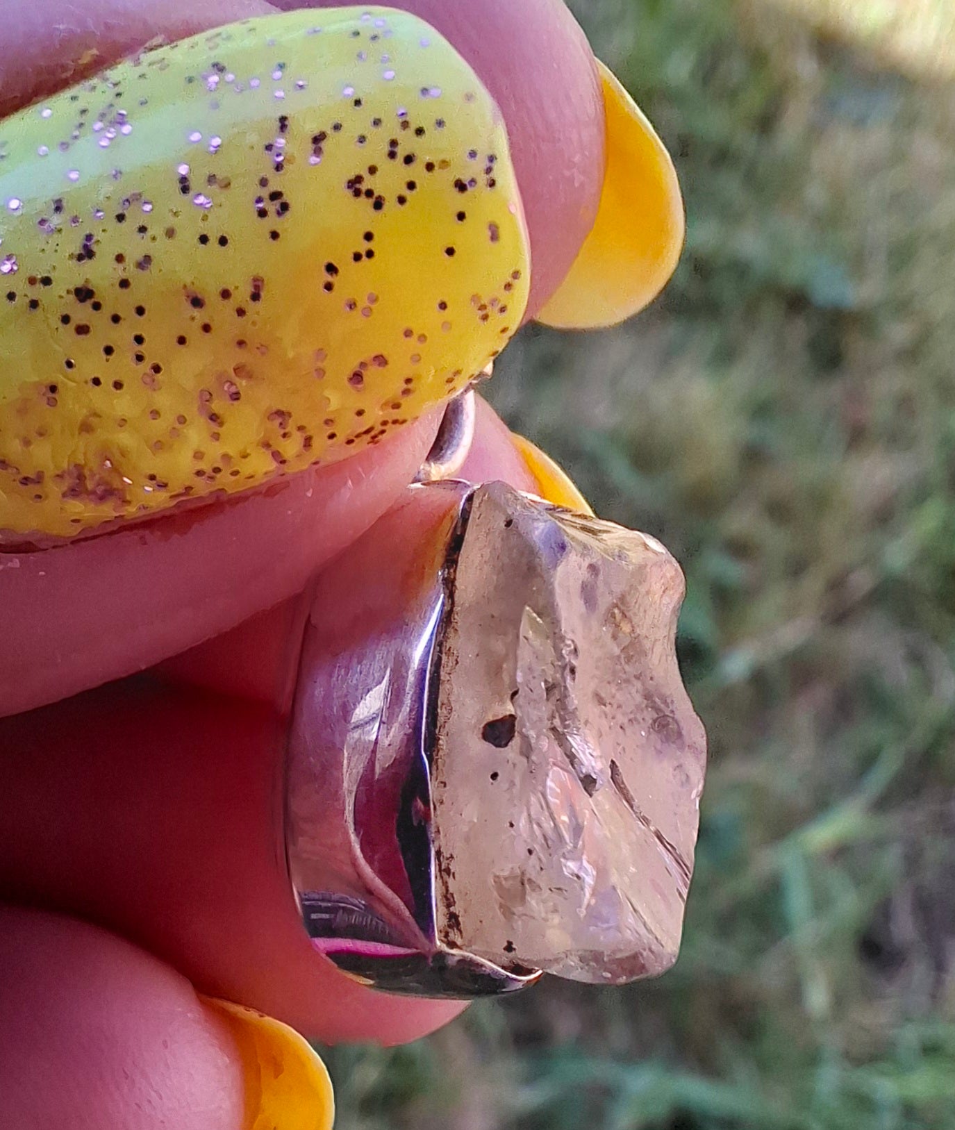 Libyan Desert Glass Pendant, 925 Silver, Tektite (Ref: LP107)