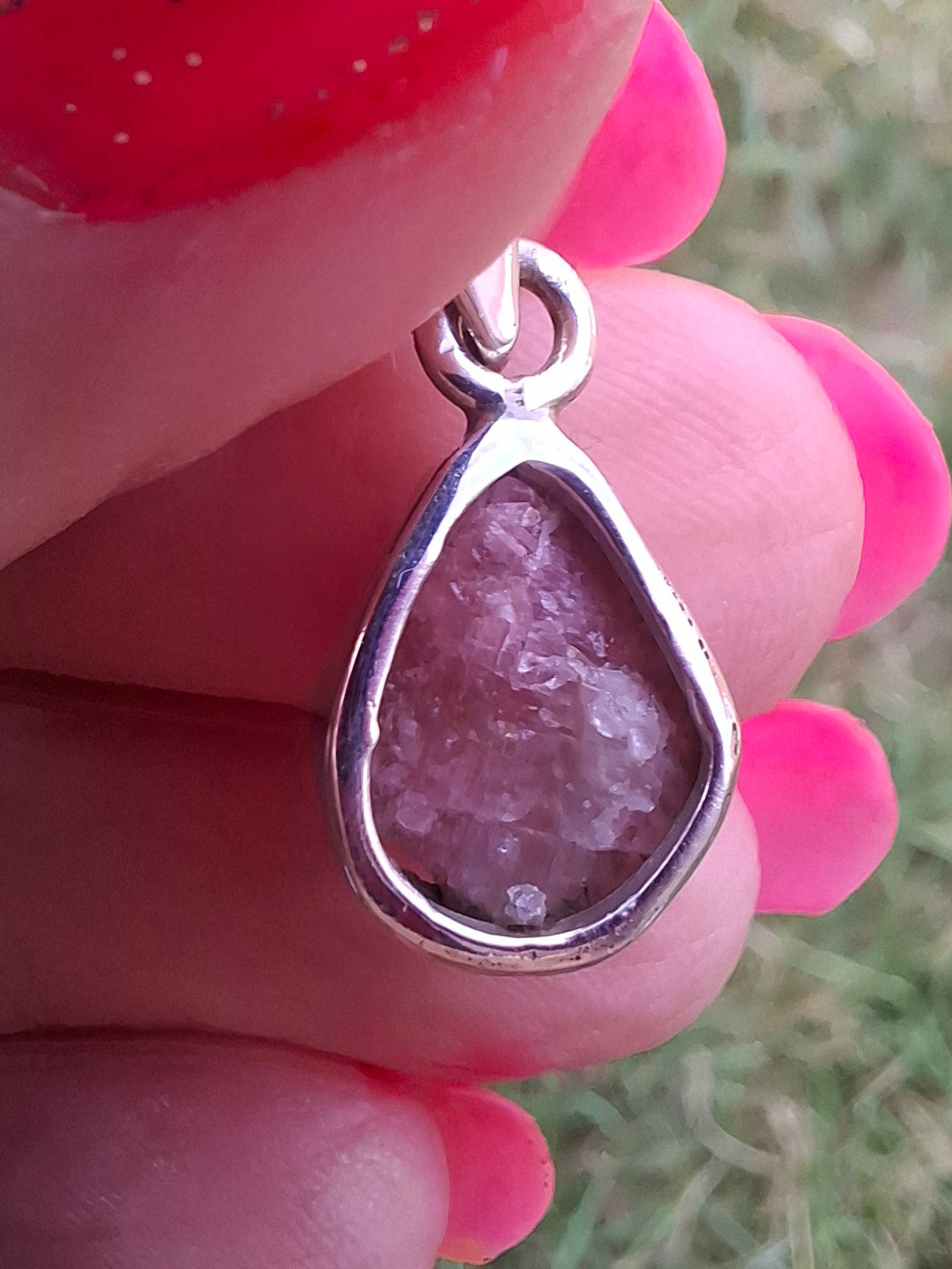 Pink Tourmaline Pendant, 925 Silver, Crystal (Ref: PT30)