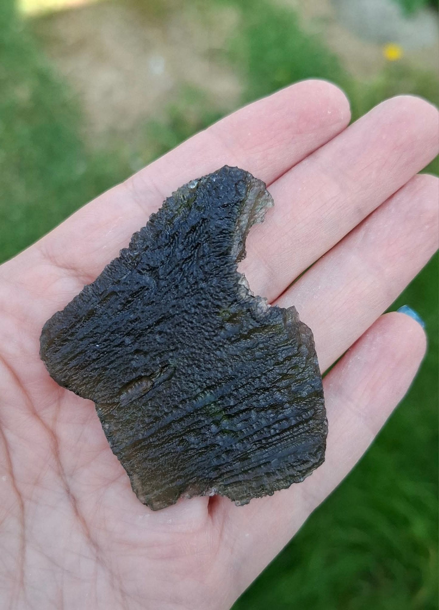 Moldavite Piece, ANGEL CHIME, CHLUM MAROUSKOVO POLE, 23.61g, Tektite (Ref: 1165)