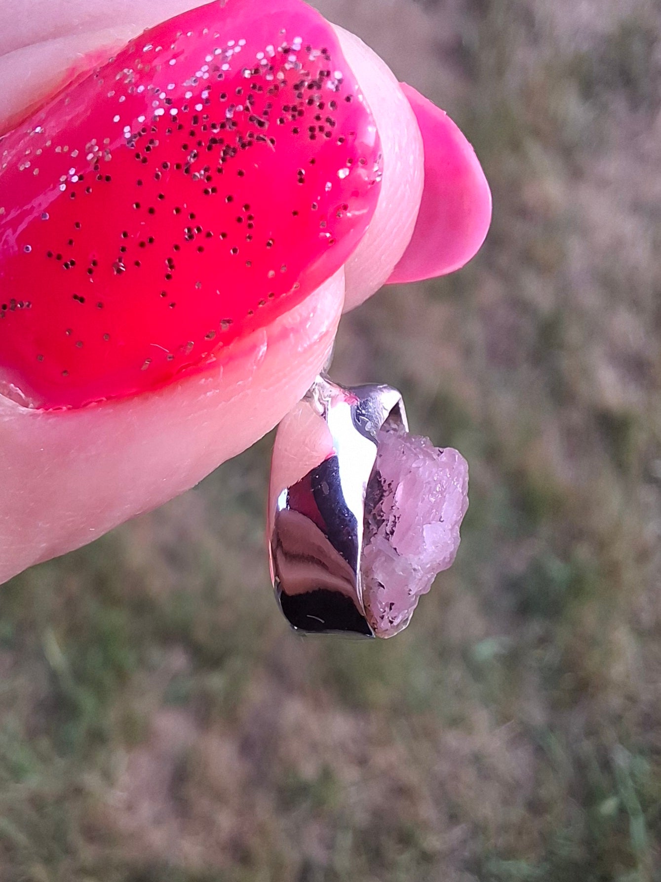 Pink Tourmaline Pendant, 925 Silver, Crystal (Ref: PT85)