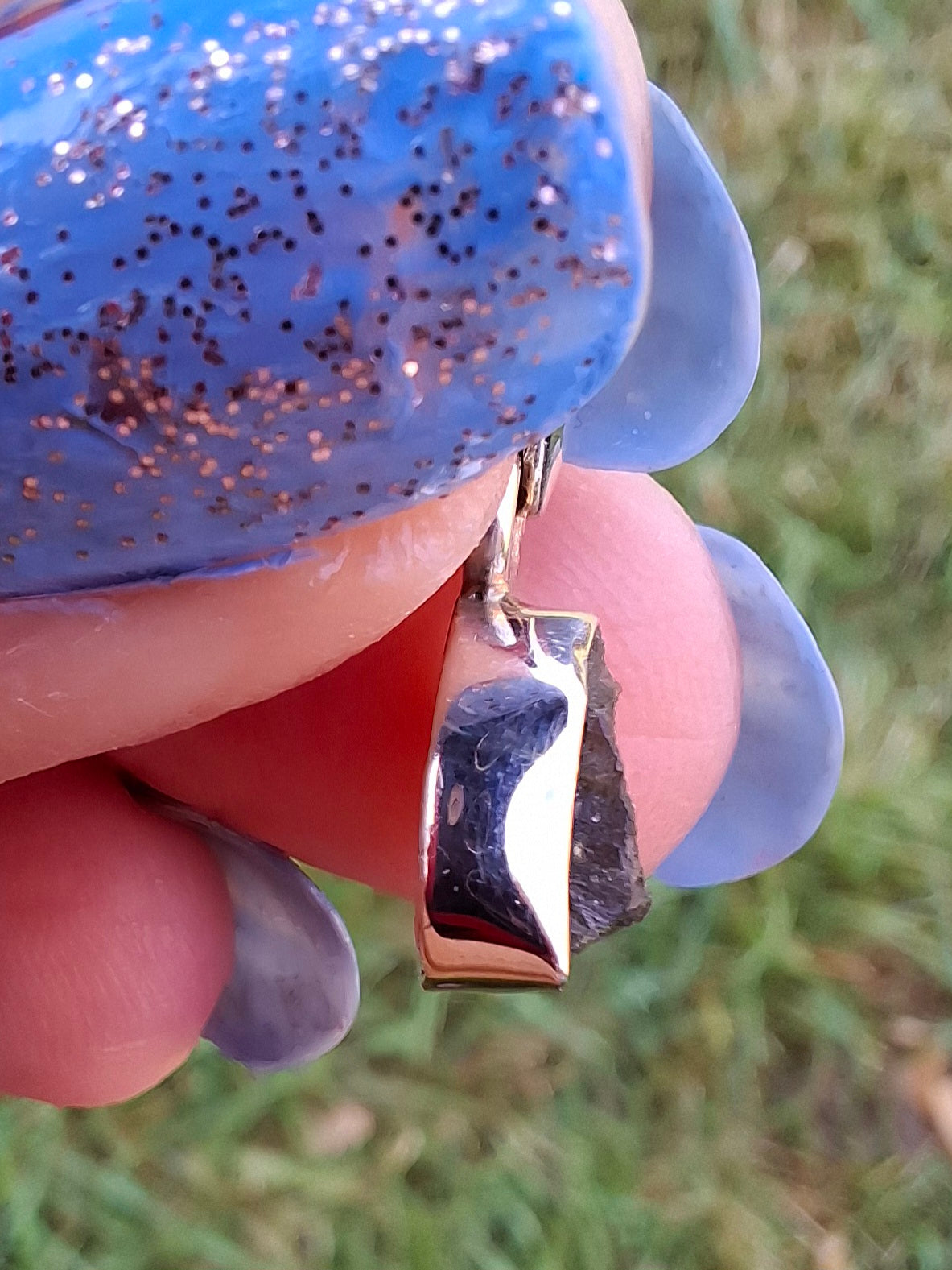 Moldavite Pendant, 925 Silver, Tektite (Ref: P34)
