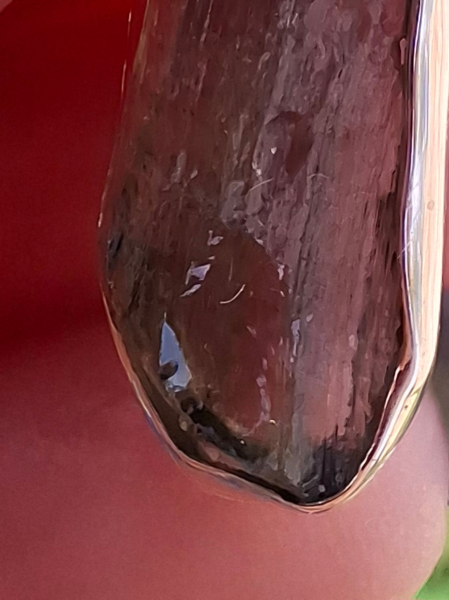 Moldavite Pendant, 925 Silver, Tektite (Ref: P11)