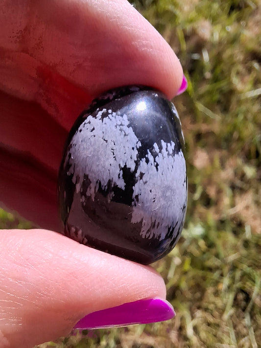 Snowflake Obsidian, Tumble Stone, Crystal (Ref: T98)