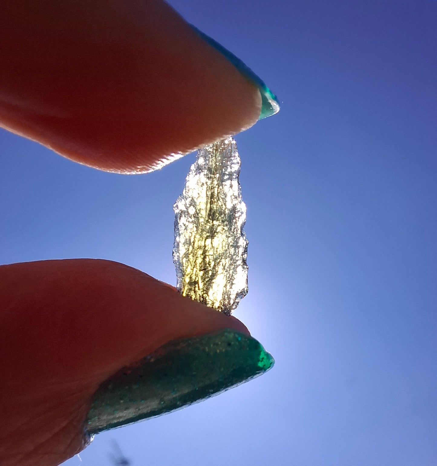 Moldavite small Piece, 0.34g, Tektite (Ref: 1421)