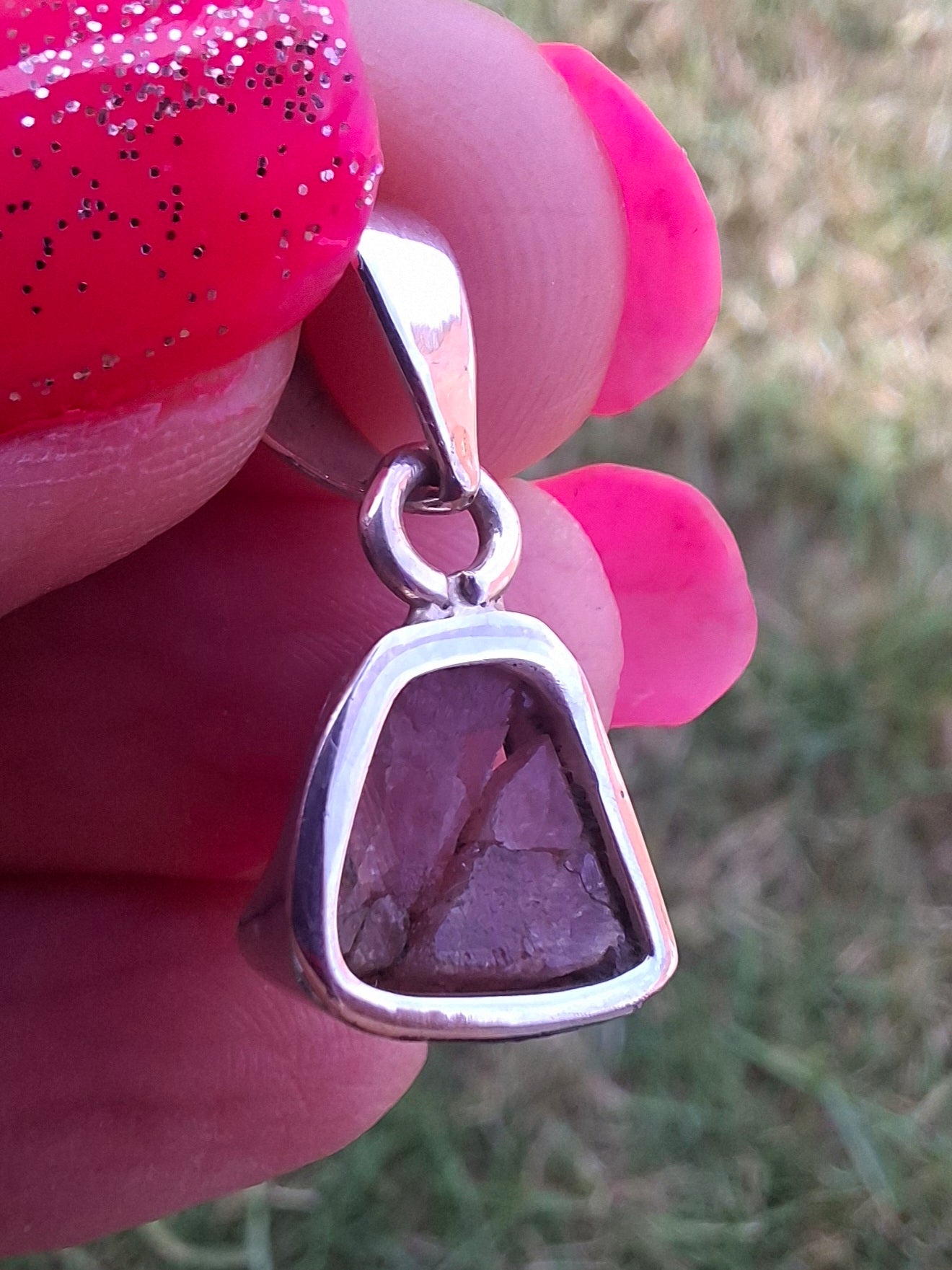 Pink Tourmaline Pendant, 925 Silver, Crystal (Ref: PT74)