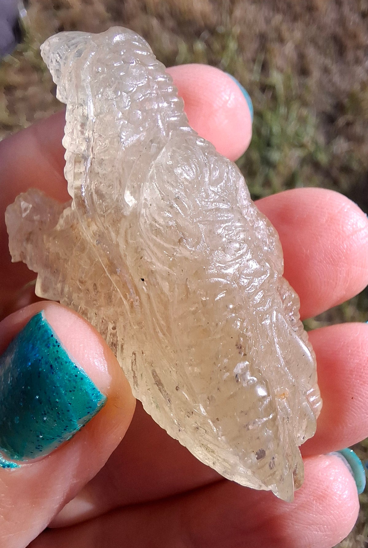 Libyan Desert Glass DRAGON HEAD carving, 22.42g, Tektite (Ref: Dragon 2)