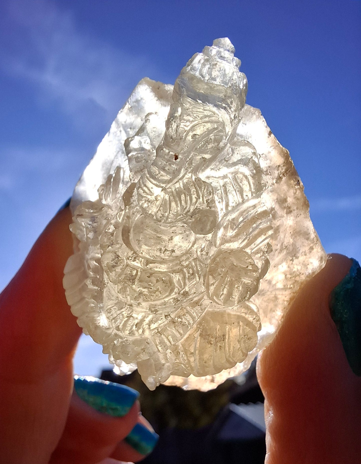Libyan Desert Glass GANESHA carving, 20.76g, Tektite (Ref: Ganesha4)