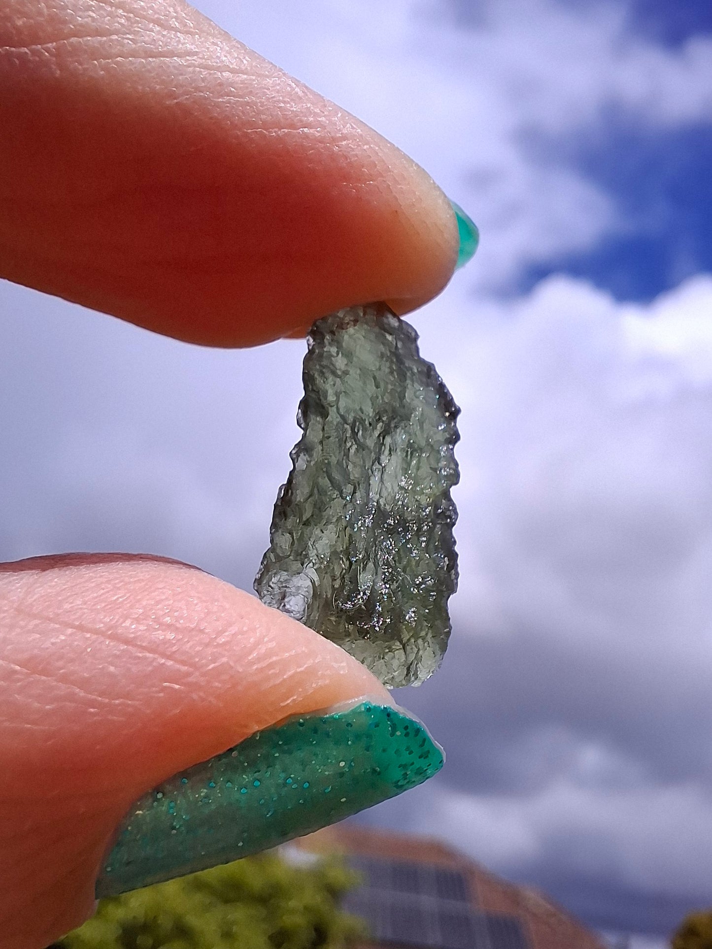 Moldavite Piece, 0.84g, Tektite (Ref: 1418)