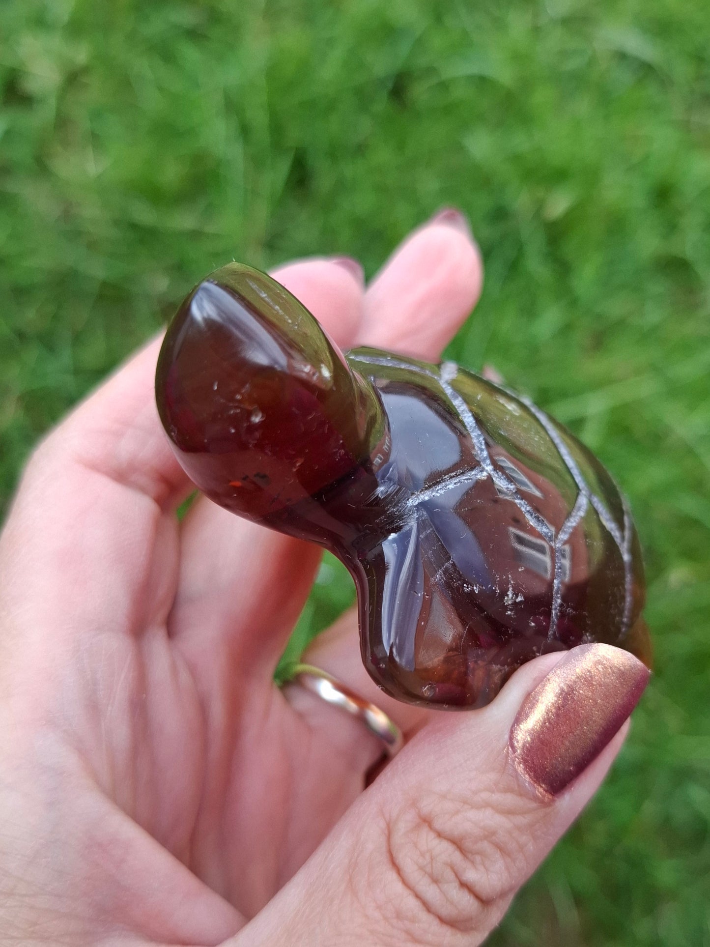 Red Amber Turtle, 49.15g, Carving, Fossil (Ref: TT1)