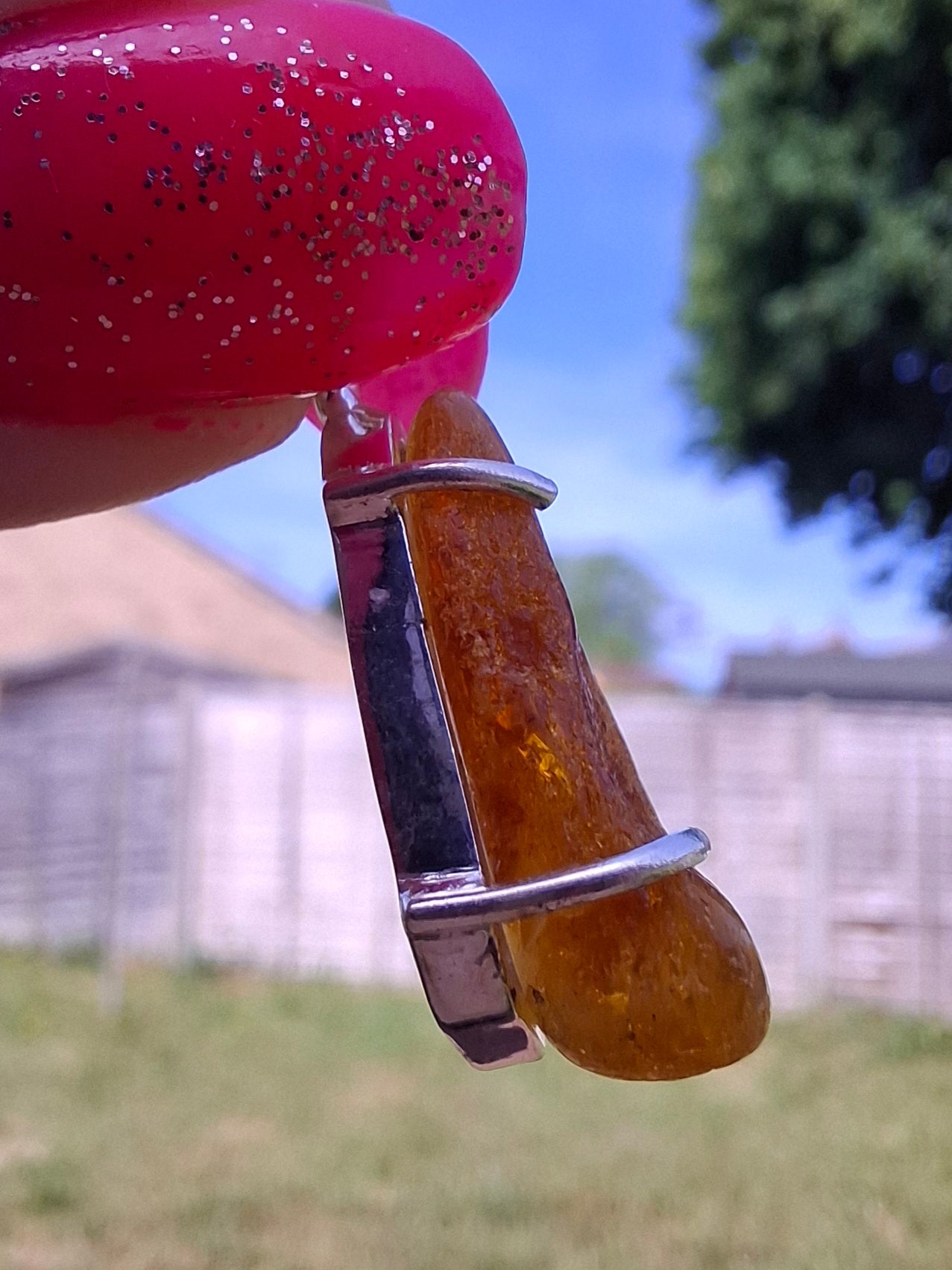 Baltic Amber Pendant, 925 Silver, Fossil (Ref: AP11)