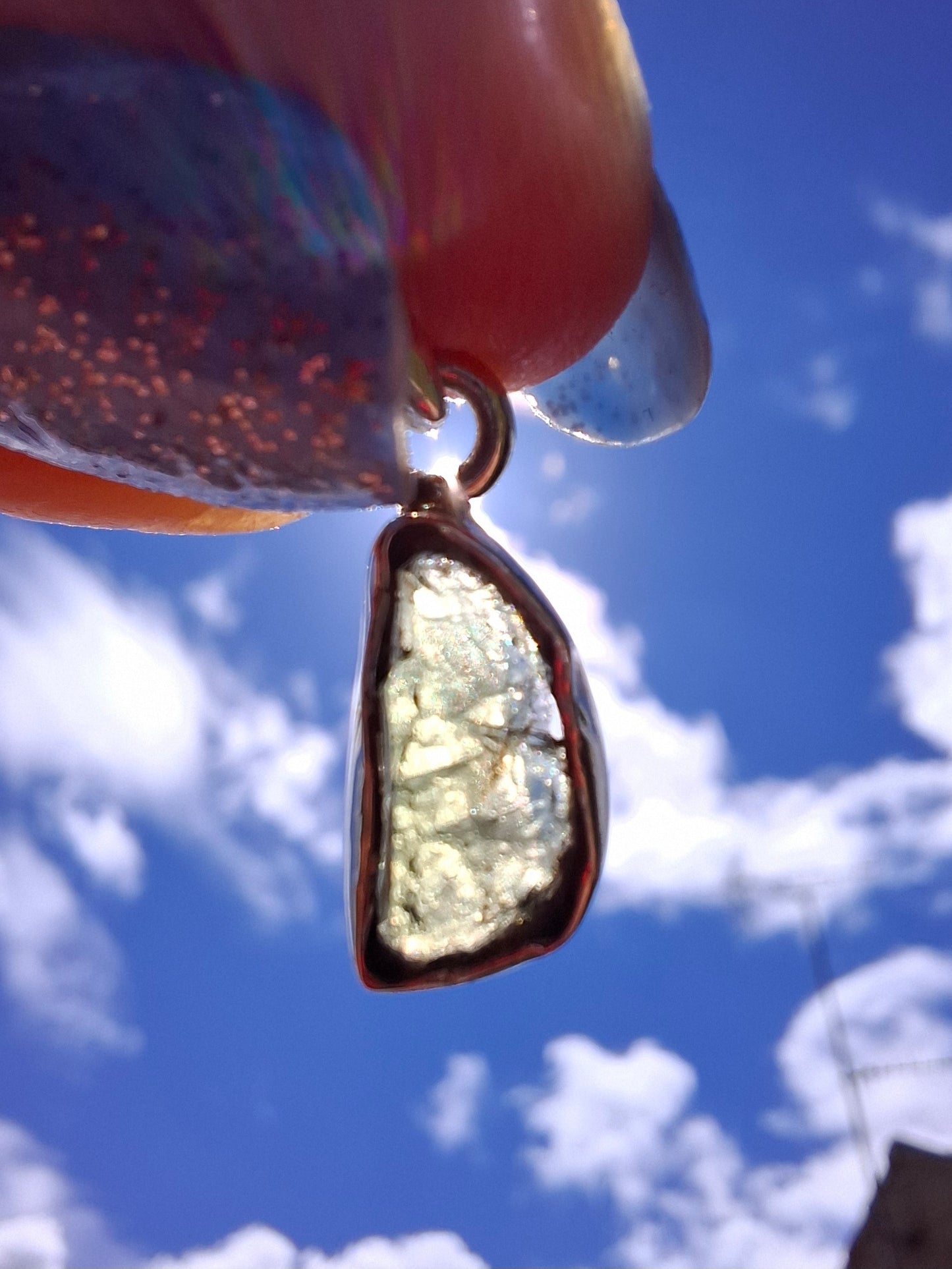 Moldavite Piece, 925 Silver, Tektite (Ref: P90)