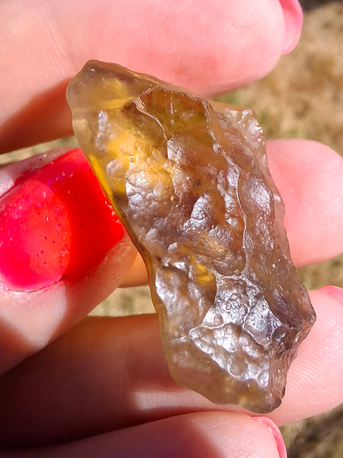 Libyan Desert Glass (darker) Piece, 8.76g, Tektite (Ref: L1367)