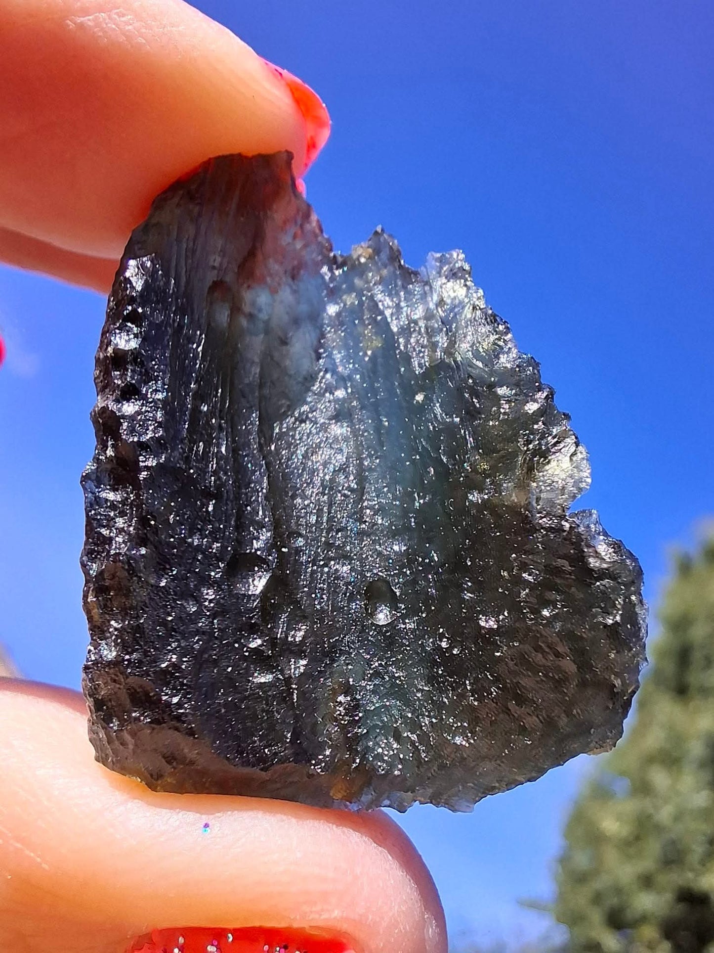 Moldavite Piece, CHLUM, 9.87g, Tektite (Ref: 1168)