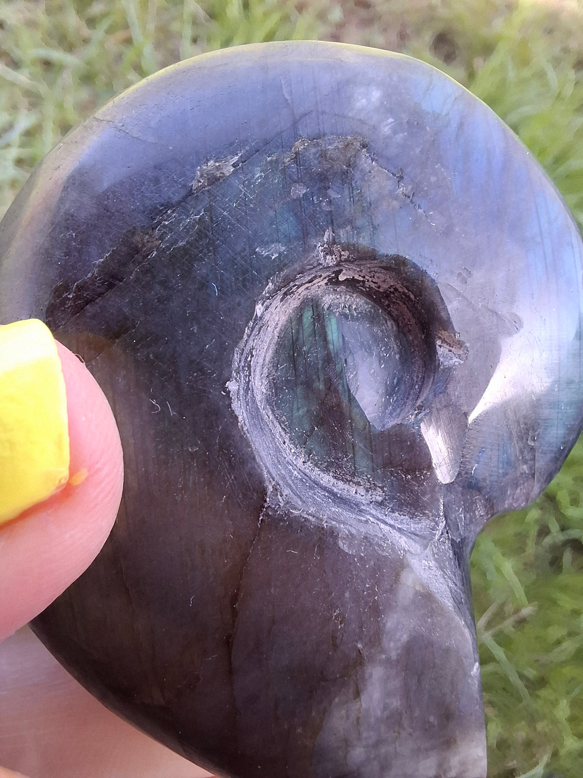 Labradorite Ammonite Carving, 111.66g, Crystal (Ref: laba3)