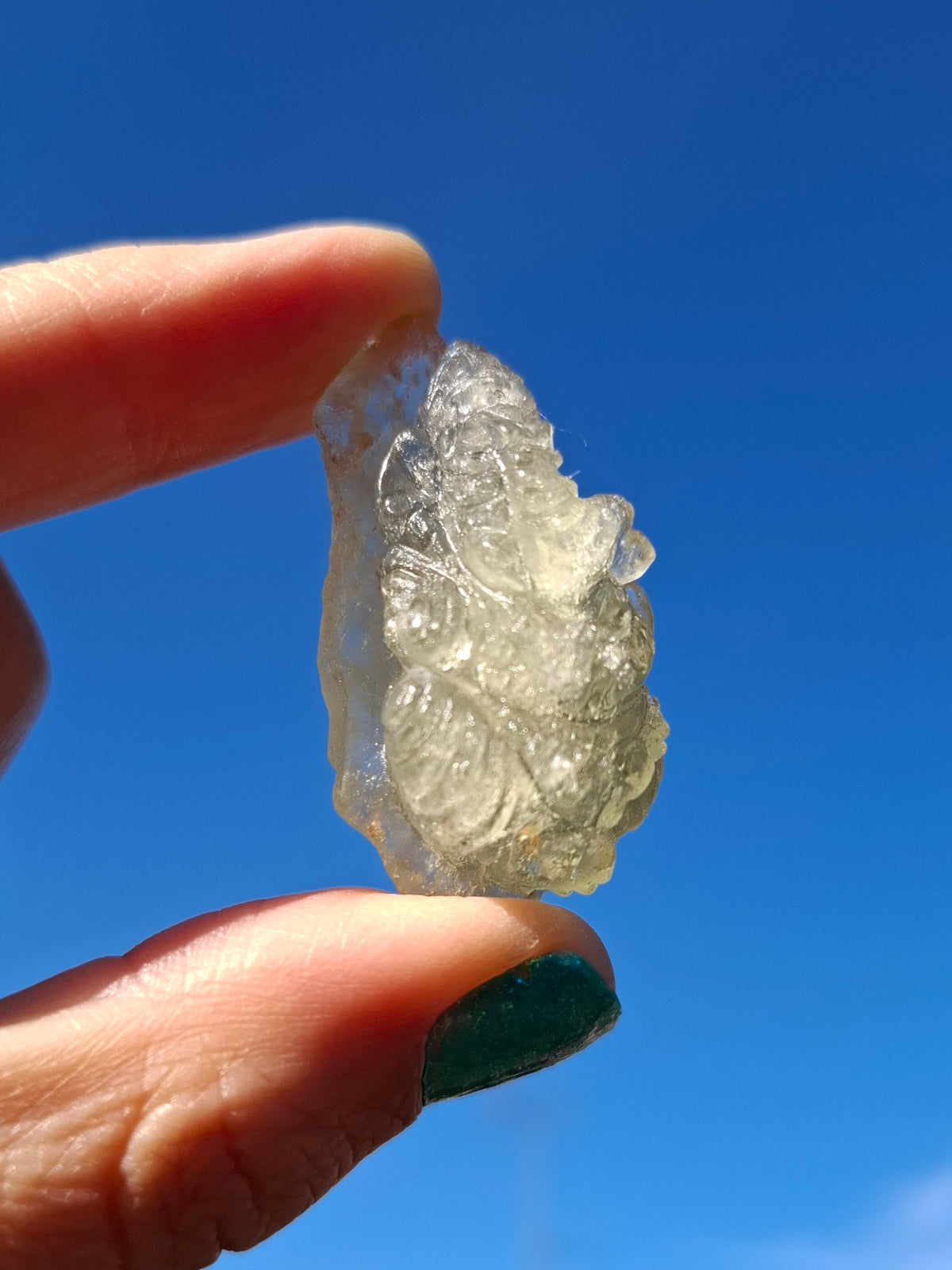 Libyan Desert Glass GANESHA carving, 18.39g, Tektite (Ref: Ganesha3)