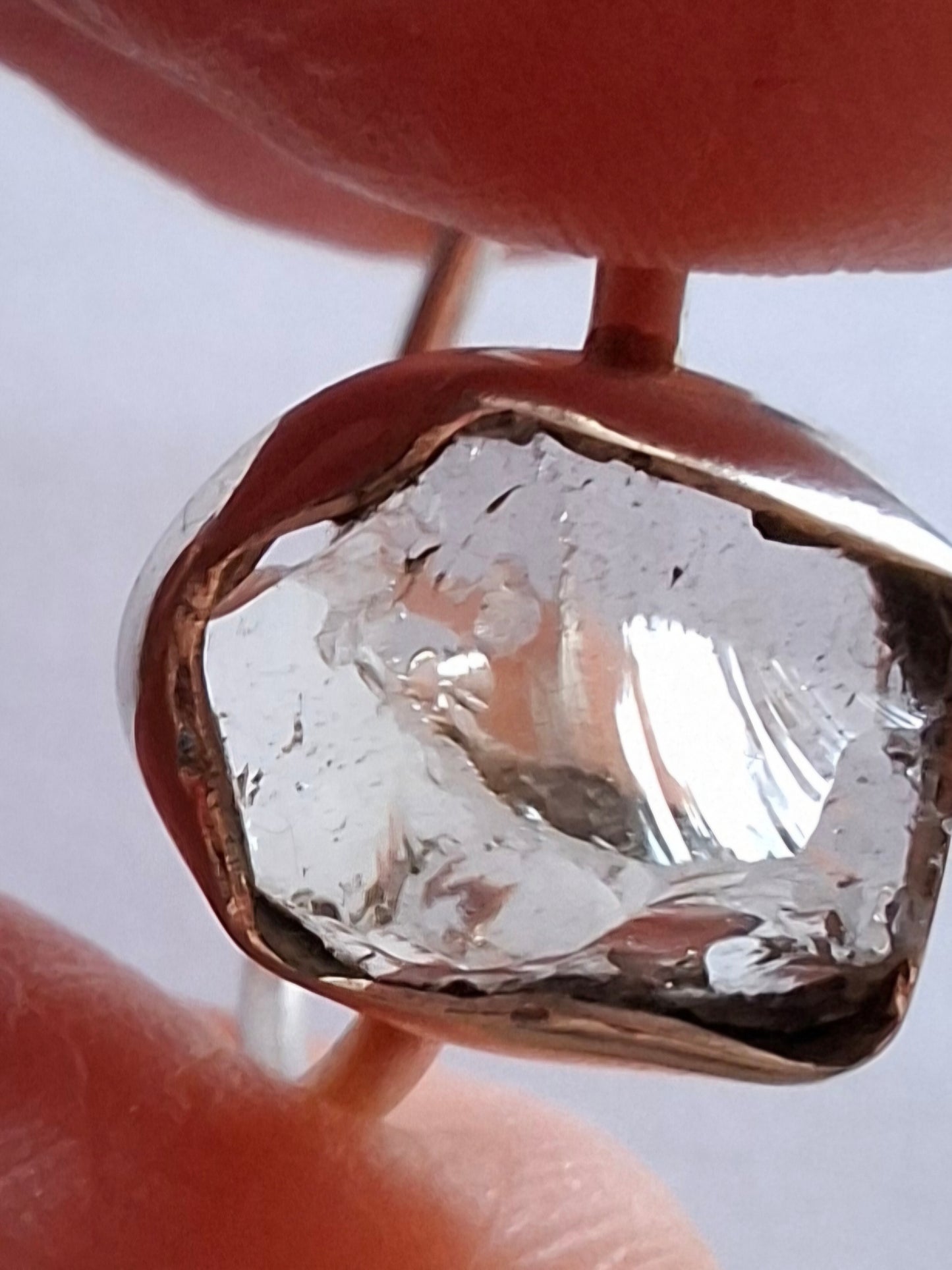 Libyan Desert Glass Ring, size large O, 925 Silver, Tektite (Ref: LR22)