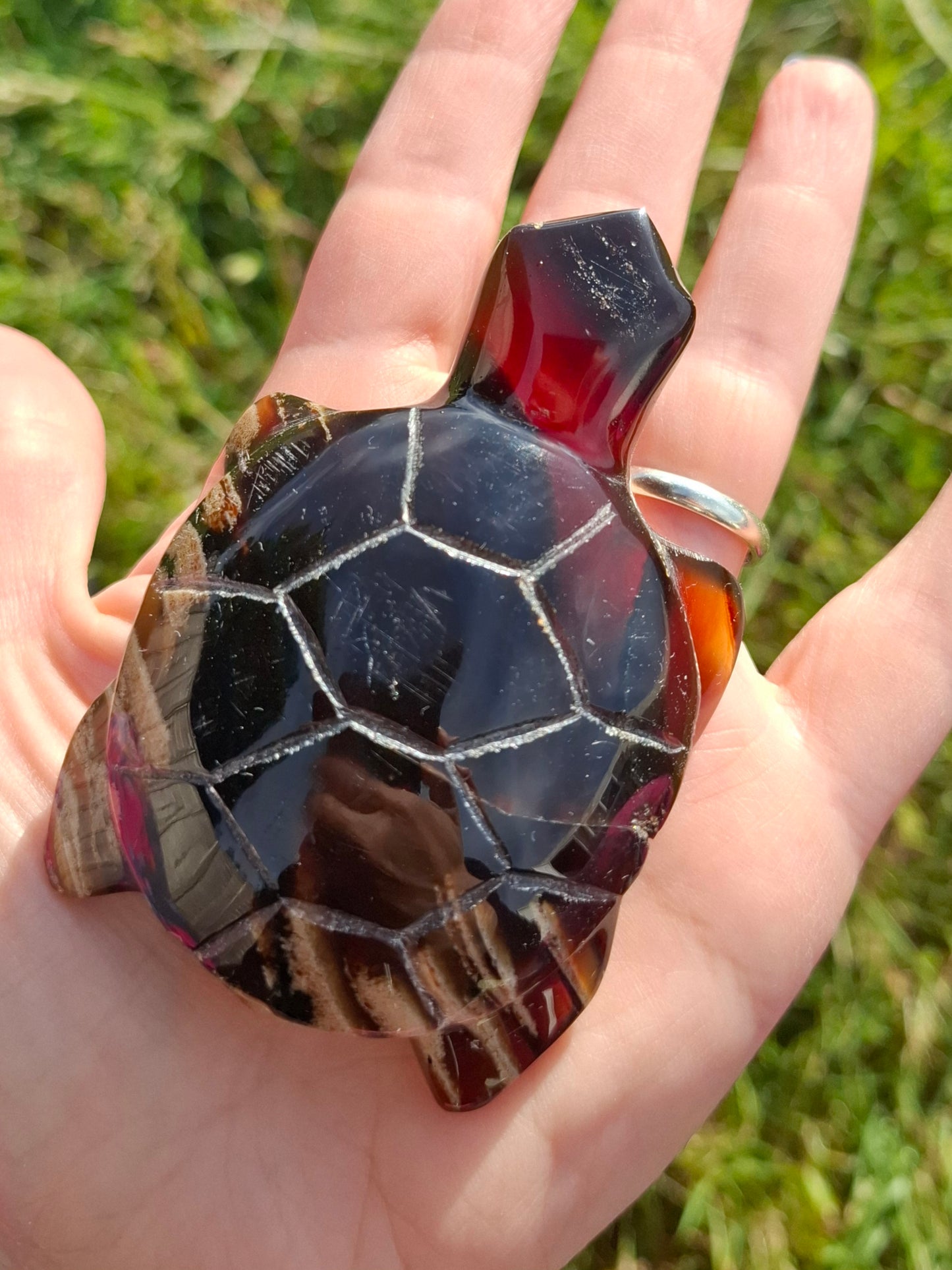 Red Amber Turtle, 59.07g, Carving, Fossil (Ref: TT5)