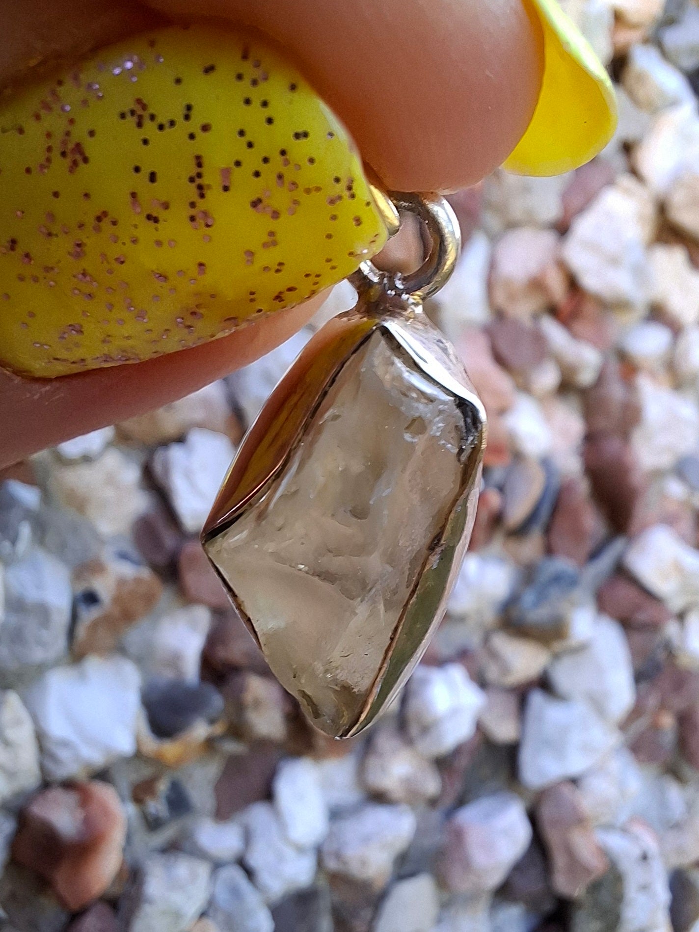 Libyan Desert Glass Pendant, 925 Silver, Tektite (Ref: LP97)