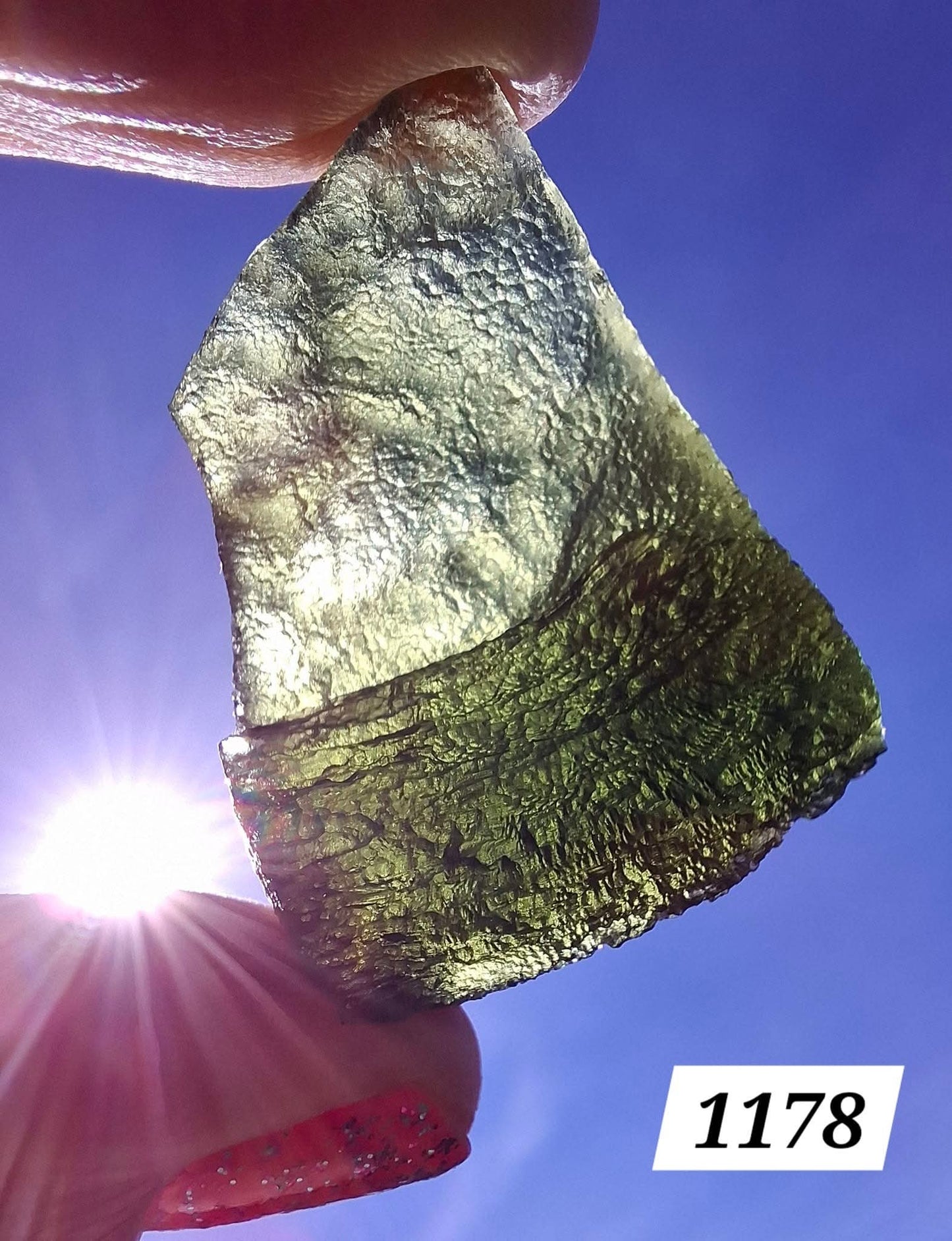 Moldavite Piece, SLAVCE, 13.52g, Tektite (Ref: 1178)