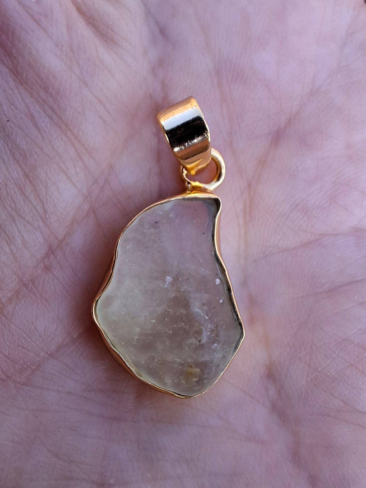 Libyan Desert Glass Pendant, 14K GOLD Plated, Tektite (Ref: LP115)
