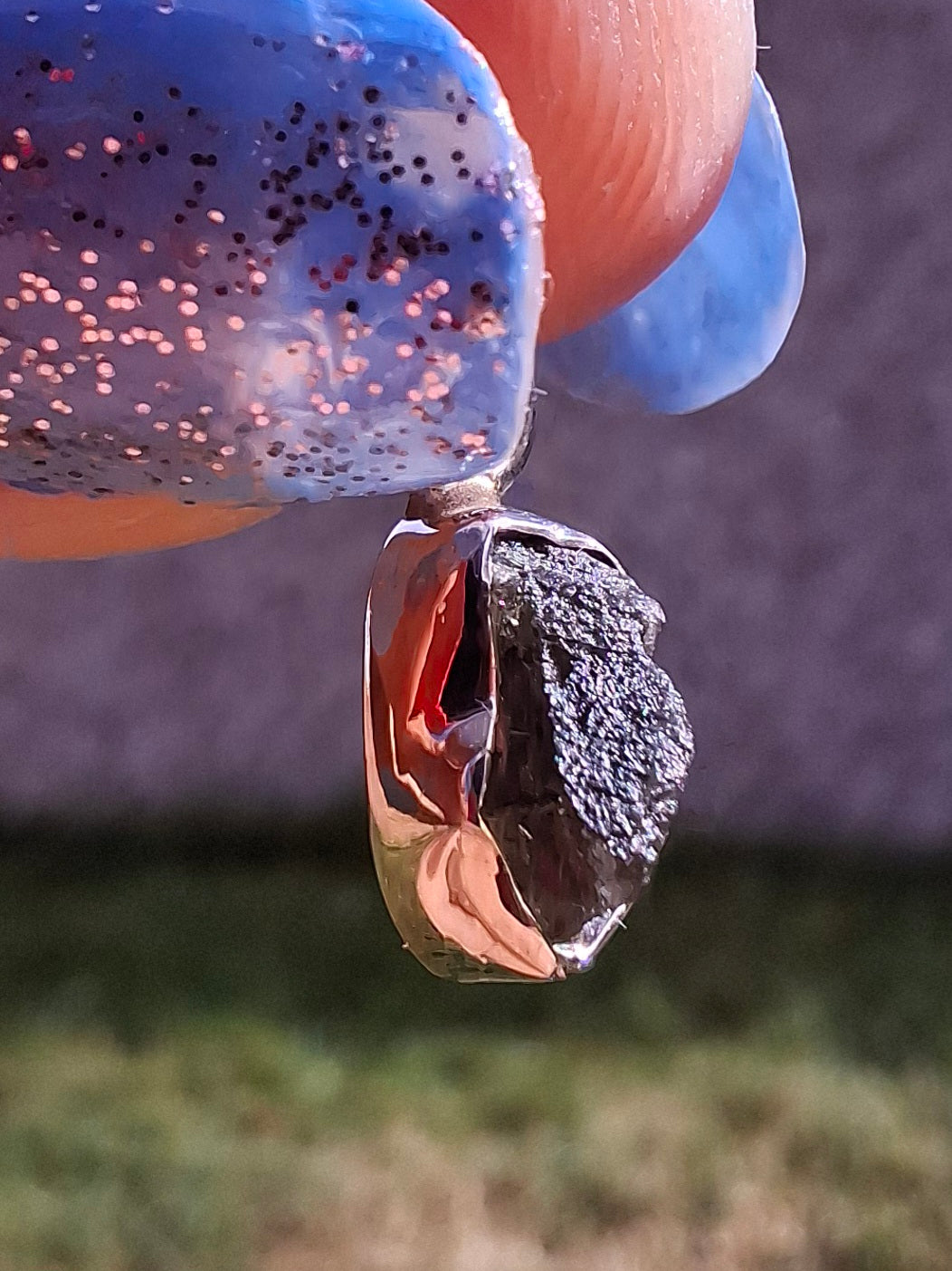 Moldavite Pendant, 925 Silver, Tektite (Ref: P36)