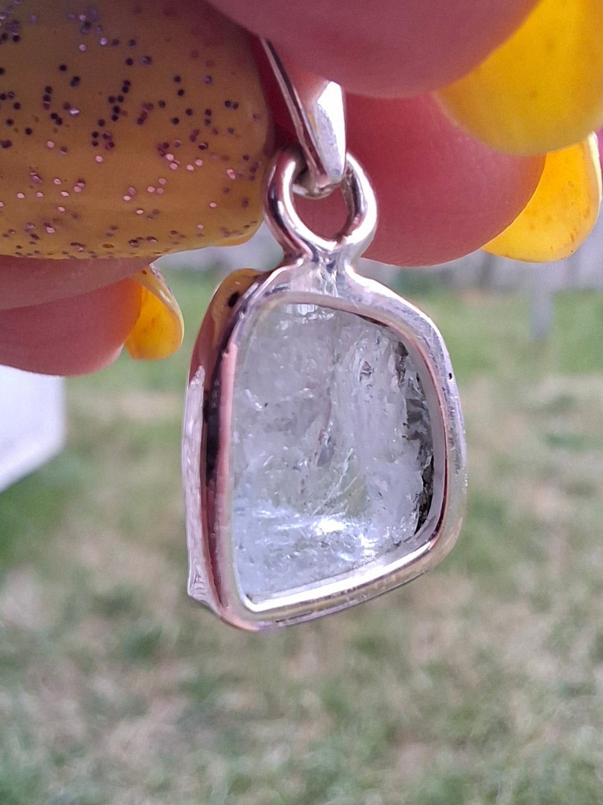 Aquamarine Pendant, 925 Silver, Crystal (Ref: AQ19)