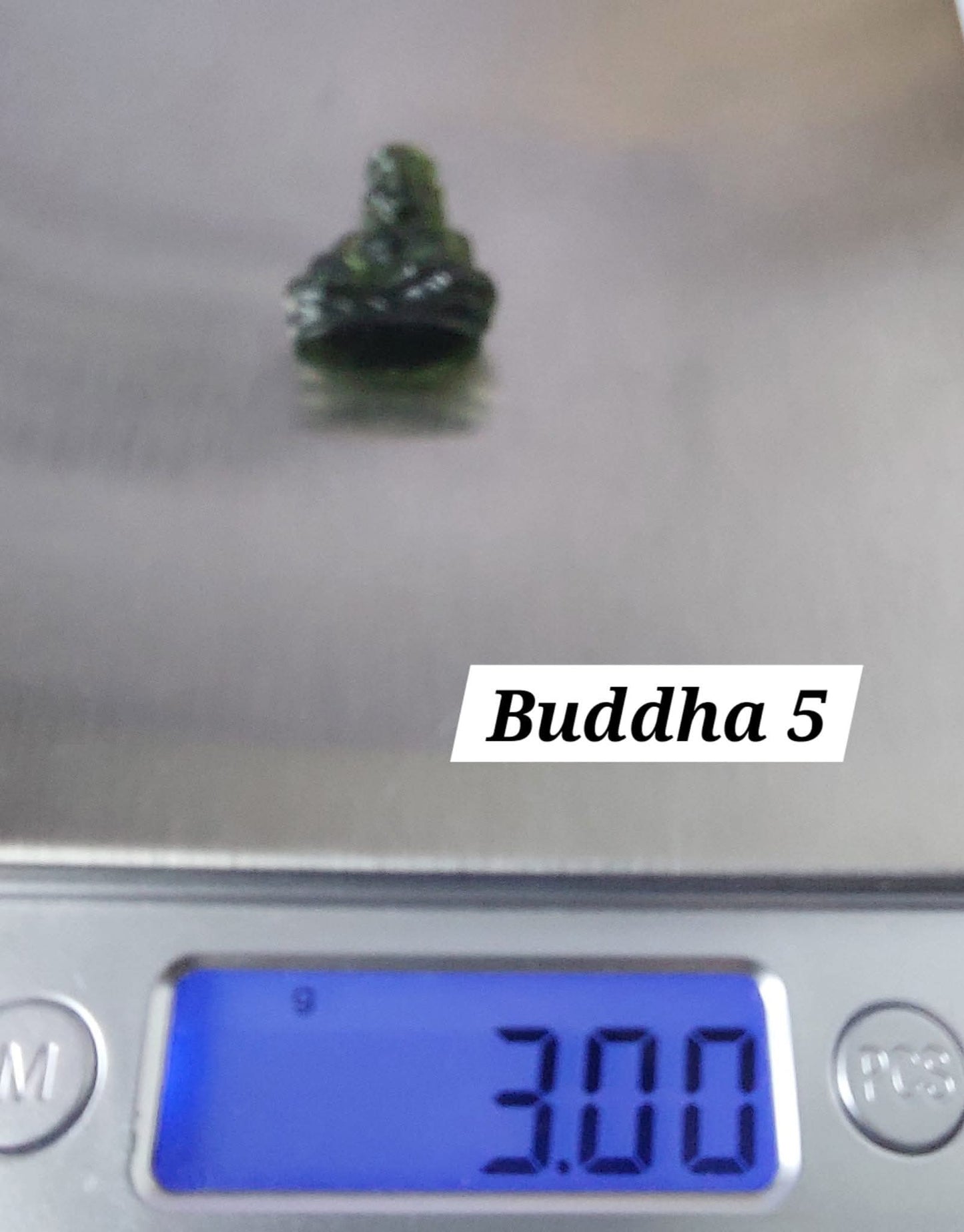 Moldavite BUDDHA Carving, 3.00g, Tektite (Ref: Buddha5)