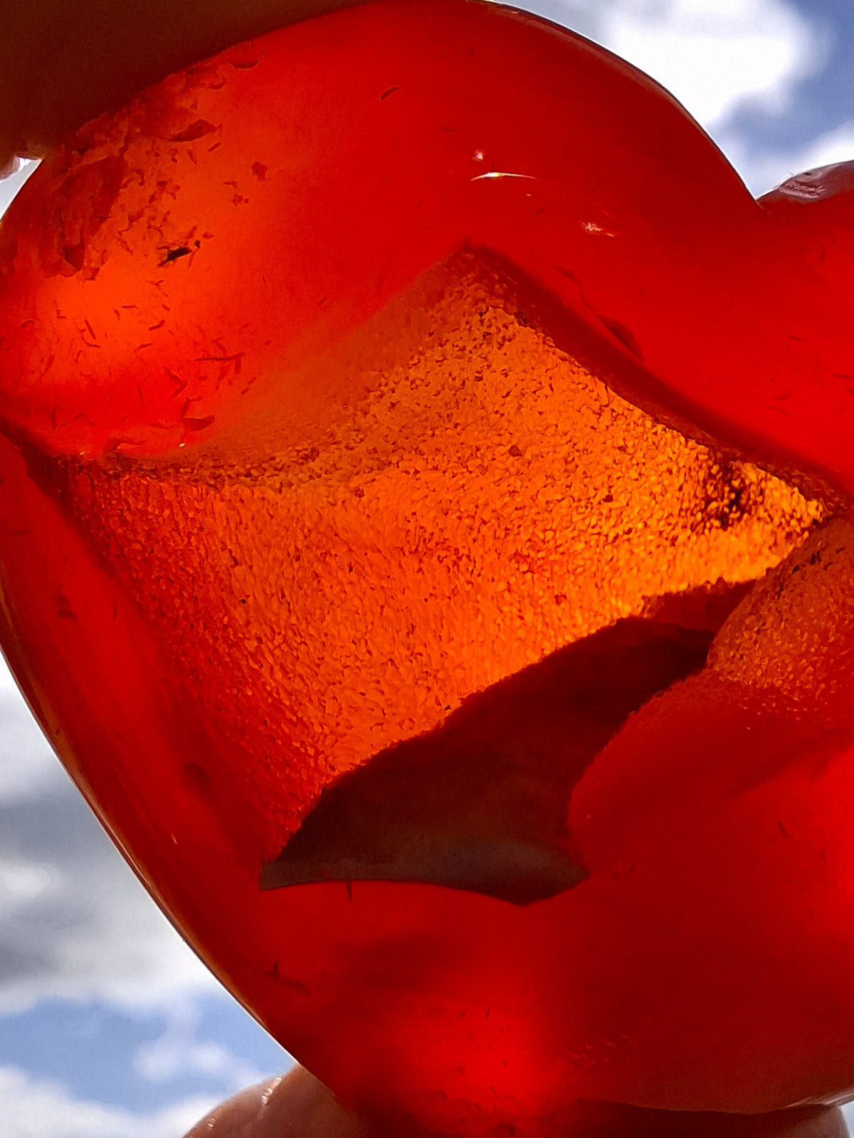Druzy Carnelian Heart, Crystal (Ref: DCH1)