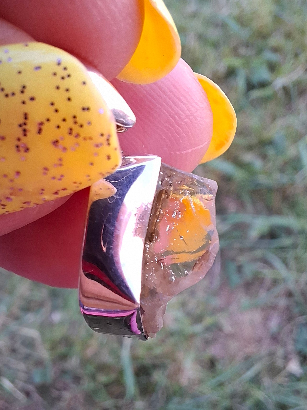 Libyan Desert Glass Pendant, 925 Silver, Tektite (Ref: LP97)