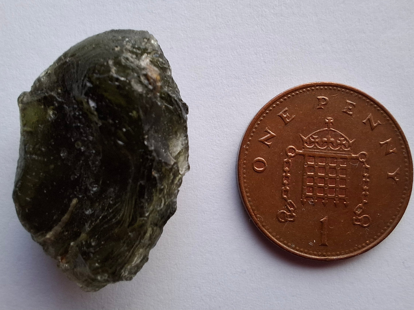 Moldavite Piece, NESMEN, 5.46g, Tektite (Ref: 1373)
