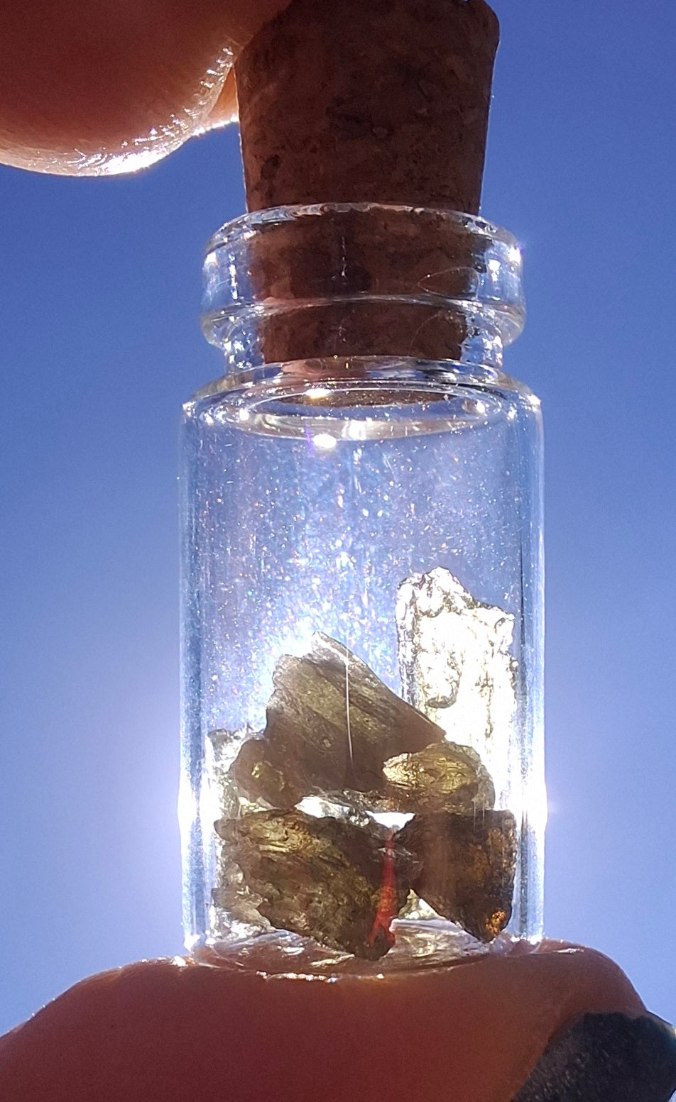 Moldavite Chips (0.50g) in 1ml Bottle, Tektite (Ref: B25)