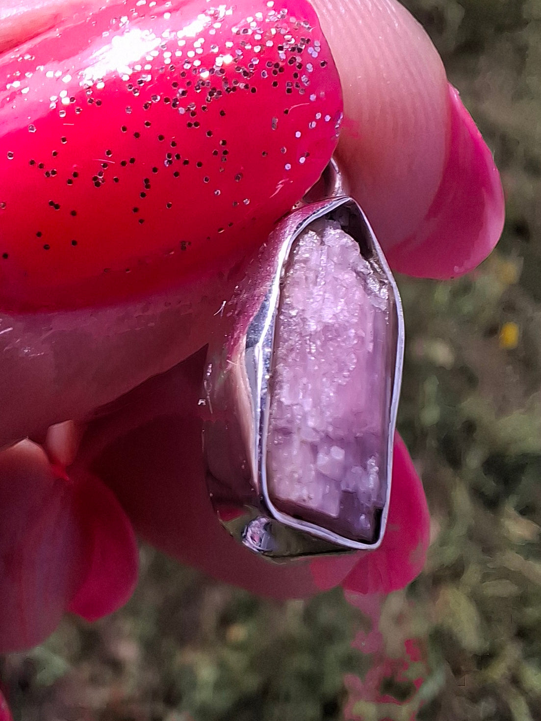 Pink Tourmaline Pendant, 925 Silver, Crystal (Ref: PT54)