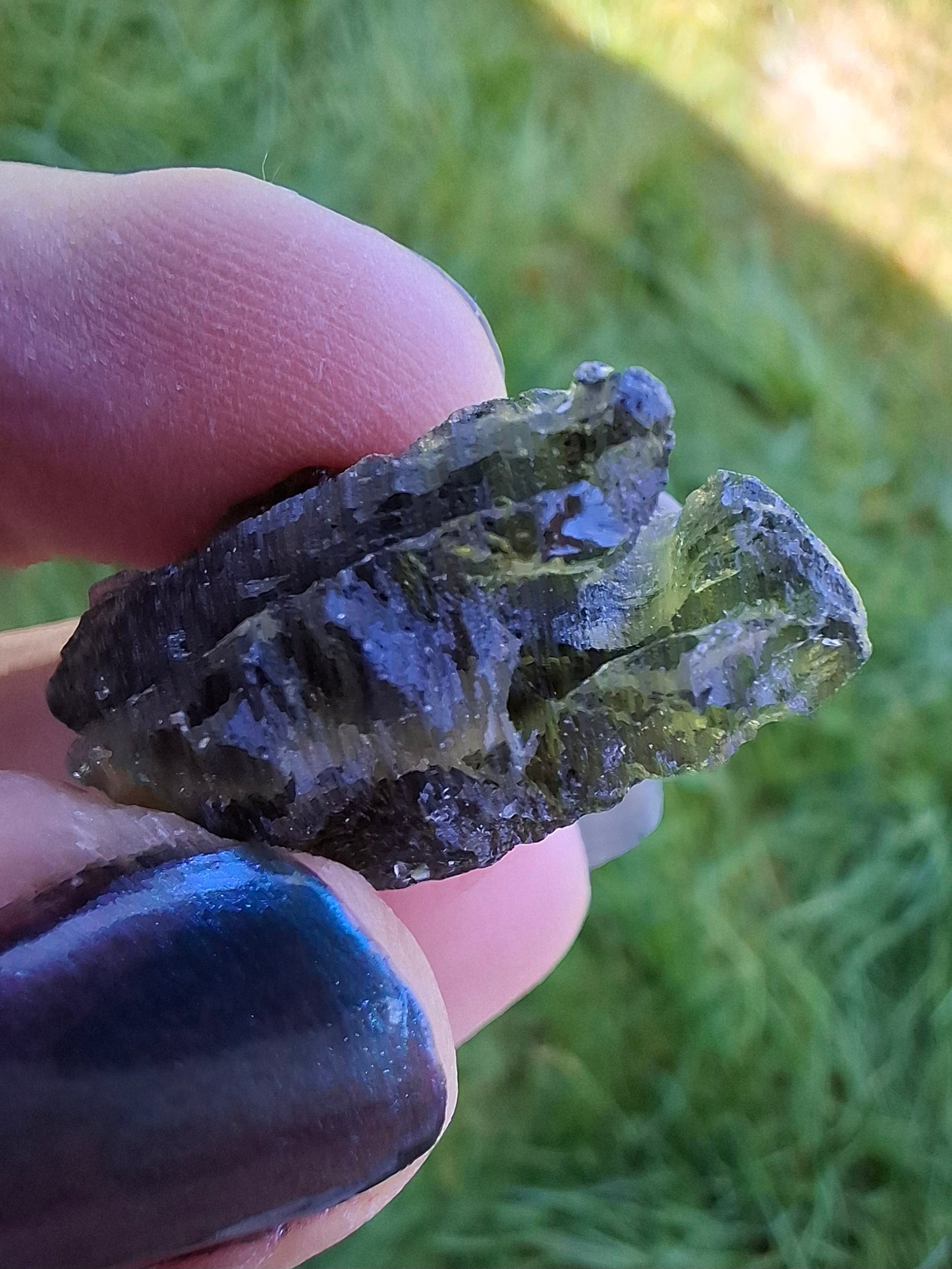 Moldavite Piece, NESMEN, 6.92g, Tektite (Ref: 1375)