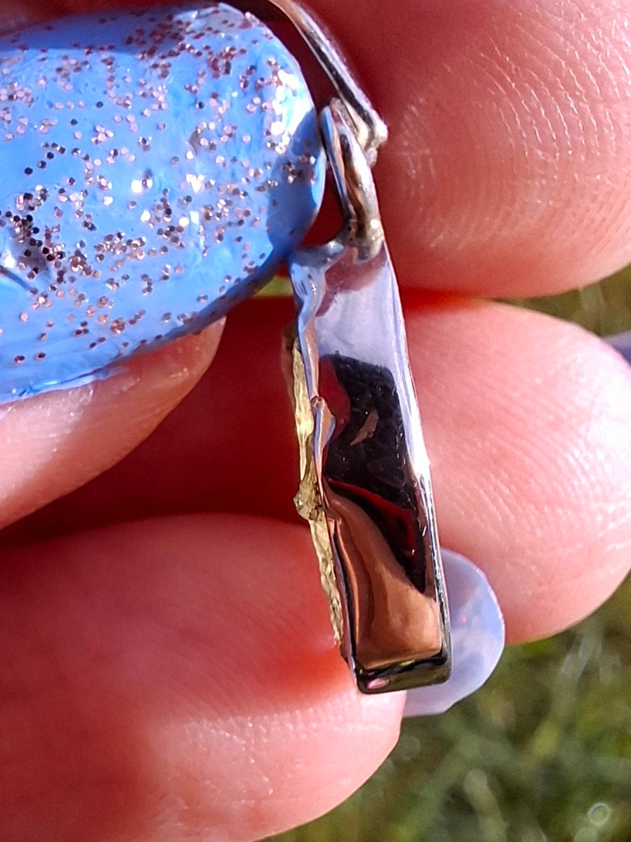 Moldavite Pendant, 925 Silver, Tektite (Ref: P43)