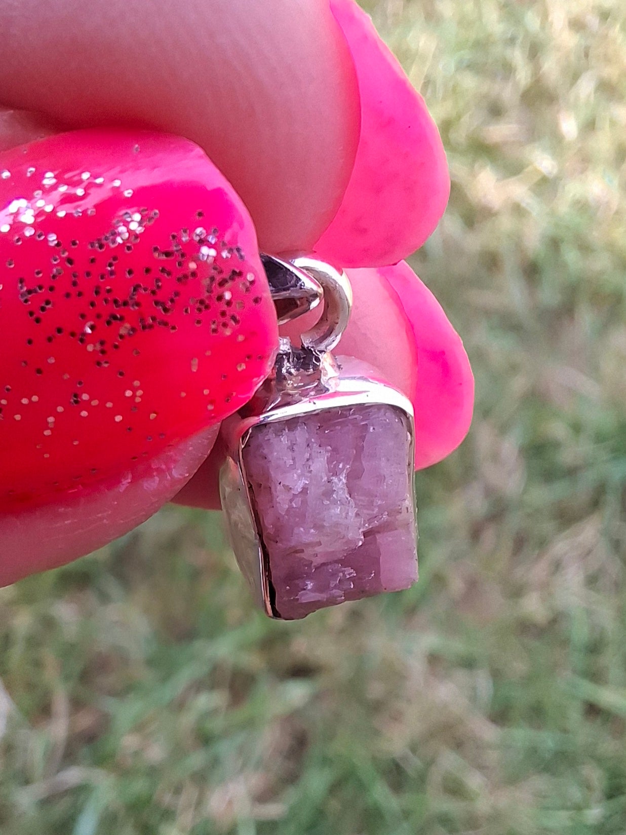 Pink Tourmaline Pendant, 925 Silver, Crystal (Ref: PT81)