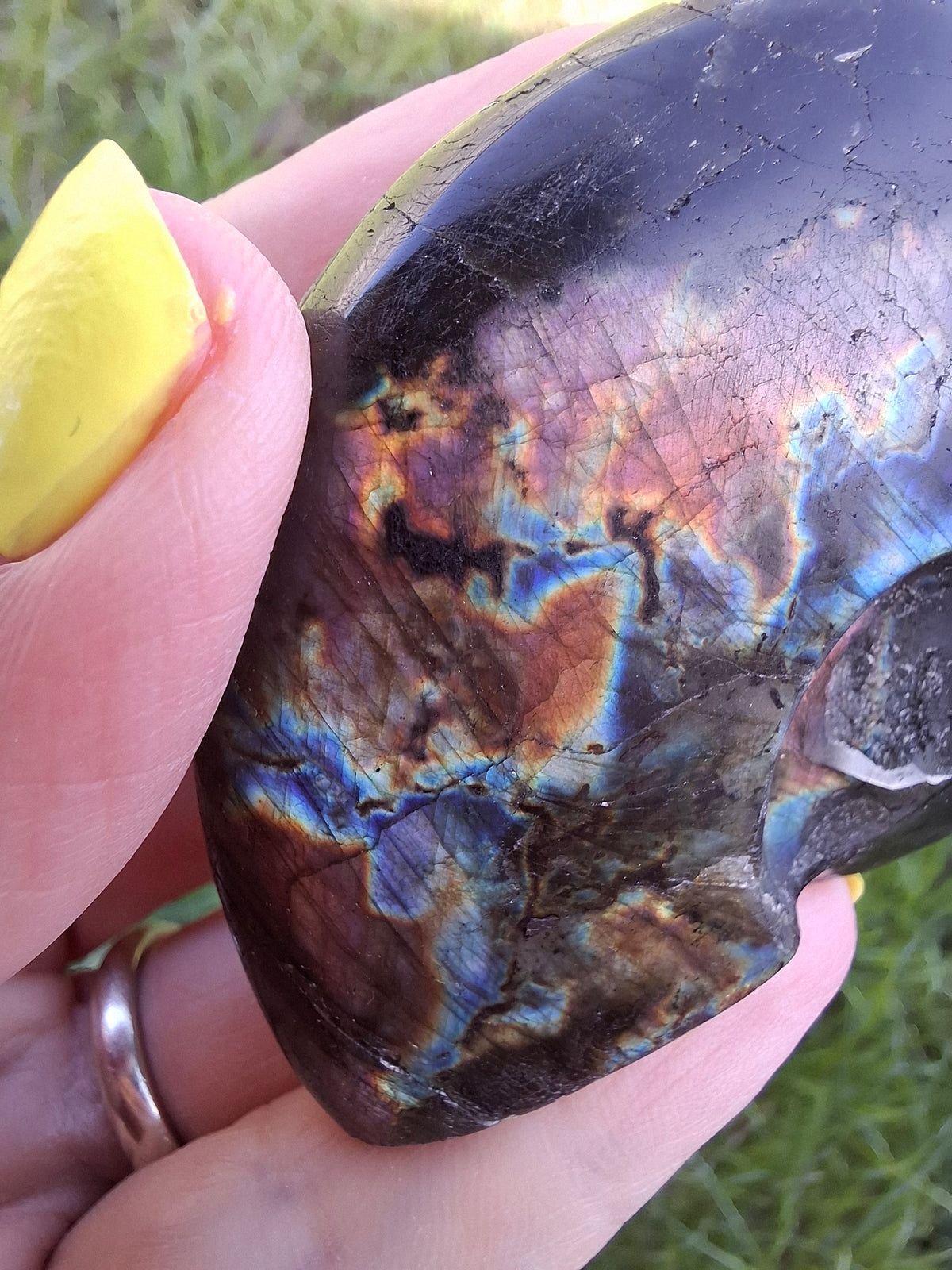 Labradorite Ammonite Carving, 89.31g, Crystal (Ref: laba6)