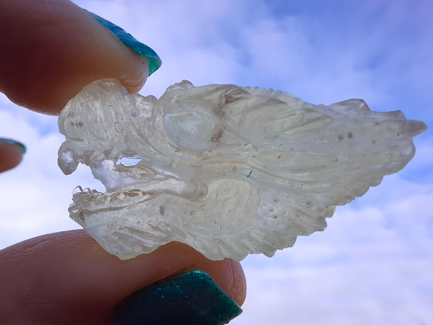 Libyan Desert Glass DRAGON HEAD carving, 9.66g, Tektite (Ref: Dragon 3)