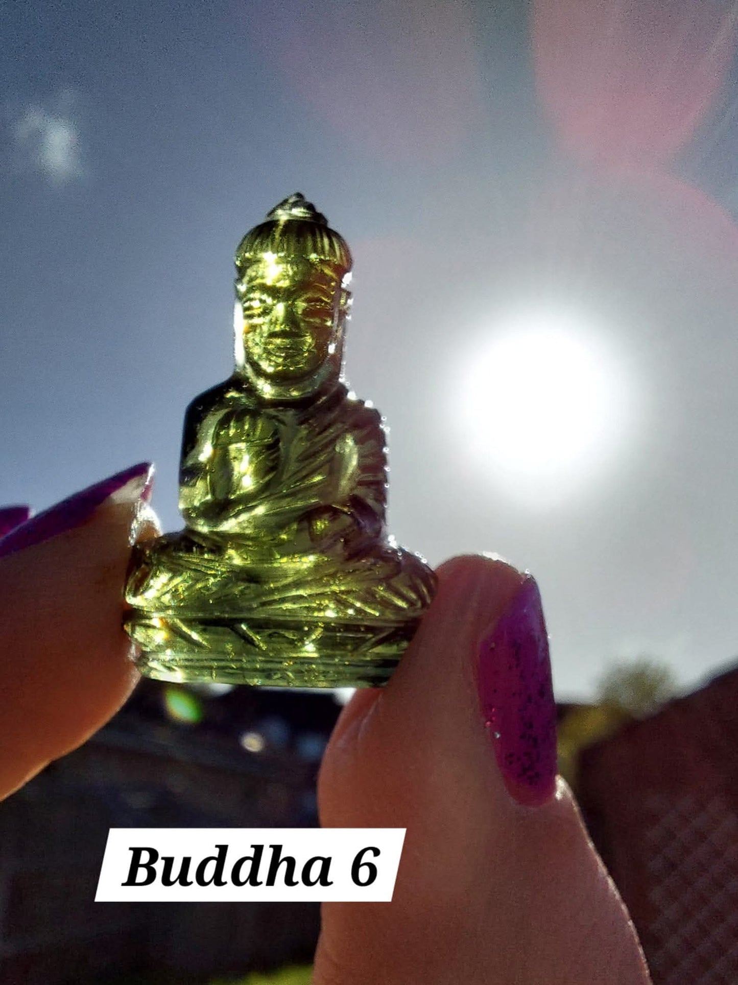 Moldavite BUDDHA Carving, 4.23g, Tektite (Ref: Buddha6)