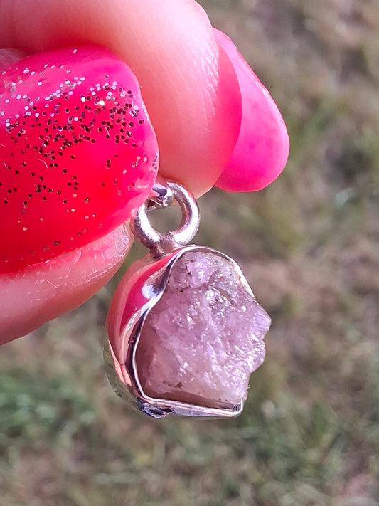 Pink Tourmaline Pendant, 925 Silver, Crystal (Ref: PT72)